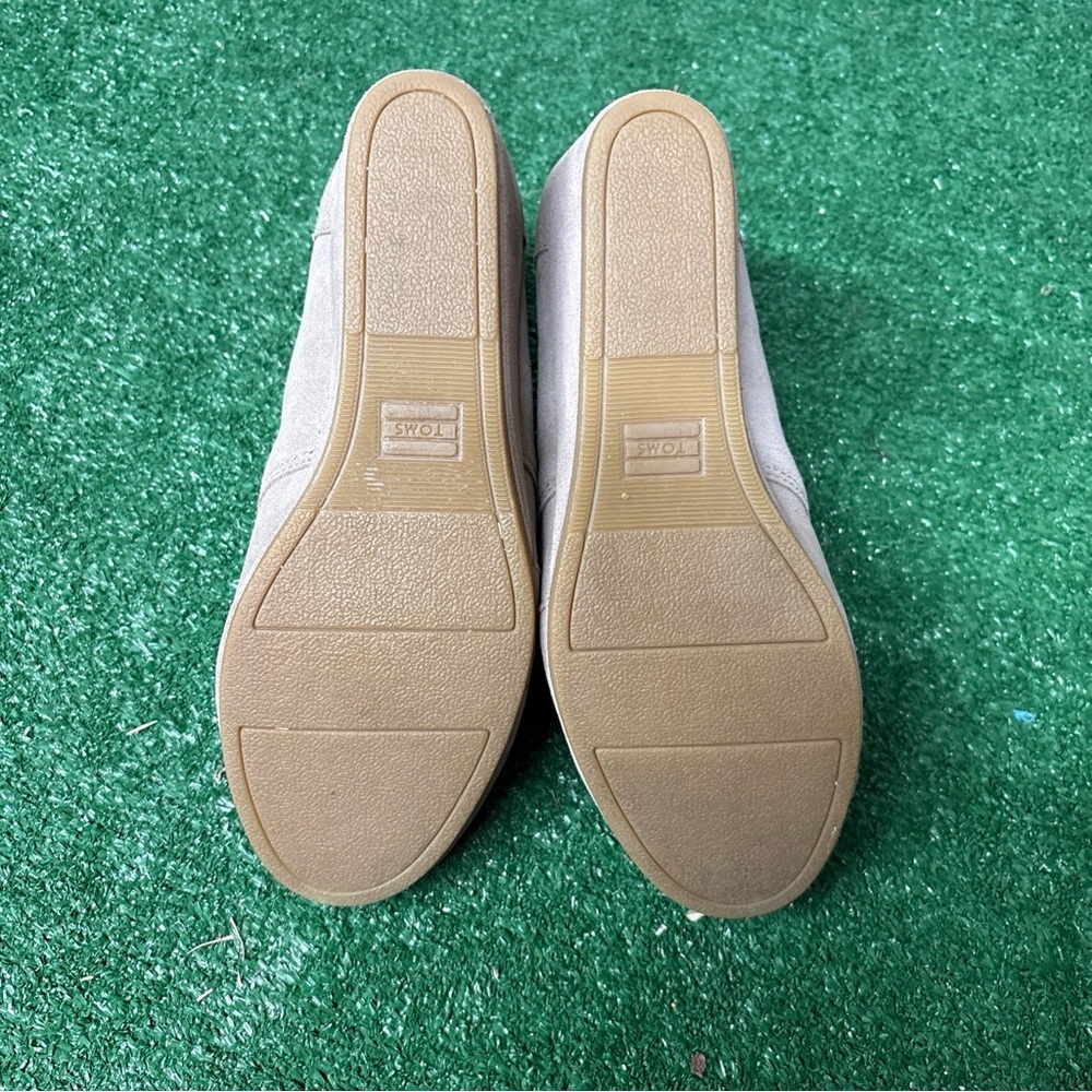 Toms Boots Womens 9.5 Desert Wedge Booties Taupe Suede Lace Up Round Toe Casual - Picture 5 of 7